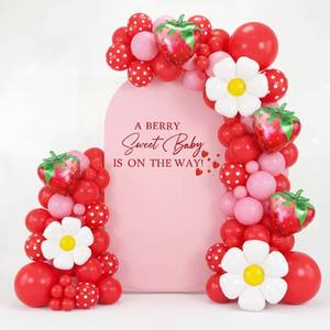 lot 14183 image: Re 6.6 ft Arch Backdrop Cover Berry Baby Shower
