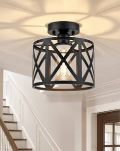 lot 17034 image: BLNAN Farmhouse Semi Flush Mount Ceiling Light Fixture