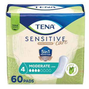lot 17038 image: Tena Sensitive Female Incontinence Pads, 12in, 60ct