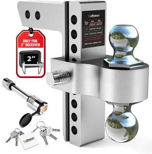 lot 17053 image: 8 Inch Adjustable Drop Hitch 2 Inch Receiver  Retail $199.99