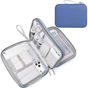 lot 17059 image: FYY Electronic Organizer Travel Tech Pouch, Extra Large, Blue