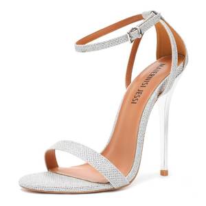 lot 17060 image: Maiernisi Jessi Stiletto Sandals Silver Glitter EU45
