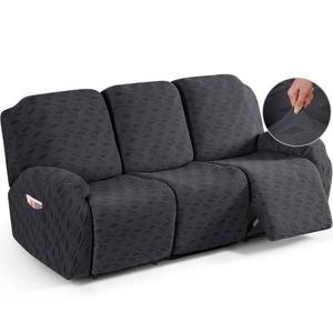 lot 17086 image: TAOCOCO 3-Seat Recliner Sofa Cover Charcoal Gray