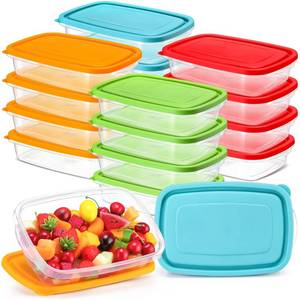 lot 17087 image: Qinyoung 18-Piece 33 oz Plastic Food Storage Containers