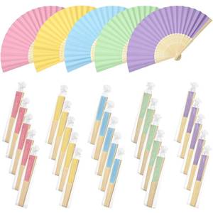 lot 17091 image: Quzzil Folding Paper Fans 25 Pcs Pastel