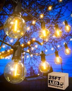 lot 17101 image: Zuske 25FT G40 LED Outdoor String Lights IP65