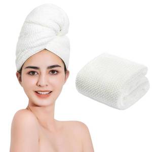 lot 18300 image: Laojbaba Microfiber Hair Towel 20x40 Inch White