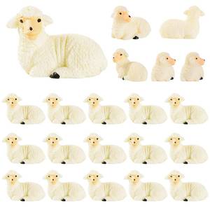 lot 18329 image: Mini Sheep Figurines Set, 30 Pcs Resin