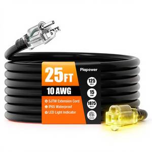lot 18386 image: Plapower 103 Gauge Outdoor Extension Cord 25 FT
