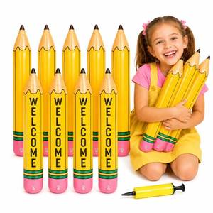 lot 18416 image: GLEAVI 12 Pcs Inflatable Pencil Balloon Set with Pump