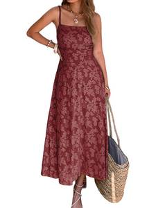 lot 18419 image: Mieazom Womens Floral Maxi Dress Spaghetti Strap M