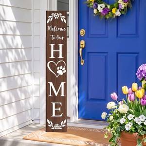 lot 19029 image: Wooden Welcome Sign 47 Rustic Farmhouse