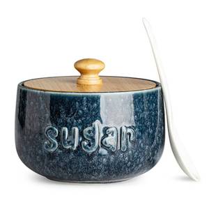 lot 19032 image: Sugar Bowl with Wooden Lid, 17 OZ
