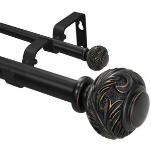 lot 19046 image: BHSRODS Double Curtain Rod 28-120 Adjustable