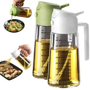 lot 19172 image: TrendPlain 16oz470ml Glass Olive Oil Sprayer for Cooking �� 2 in 1 Olive Oil Dispenser Bottle for Kitchen Gadgets and Air Fryer Accessories, Salad, BBQ - White & Green