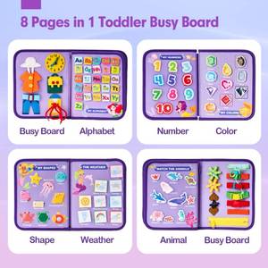 lot 19192 image: hahaland Busy Board Montessori Toys 3 Year Old Girl Gifts 3rd Bithday Idea