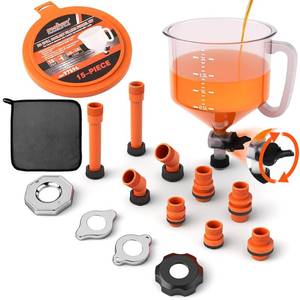 lot 19202 image: HORUSDY No-Spill Coolant Funnel Kit, Spill Proof Funnel Bleeder with Adapters. Universal Fitment