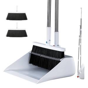 lot 19207 image: MOPALL Broom with Dustpan Combo Set Collapsible Standing Inc 2 Broom Heads