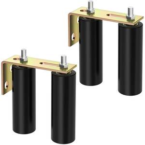 lot 19210 image: ForoGore 2 Pack 6 Slide Gate Guide Roller with L-Bracket Universal Sliding Gate Rollers Adjustable Sliding Gate Guide Roller for Rolling Gate, Sliding Door, Garage Door, Sliding Gate Hardware Kit