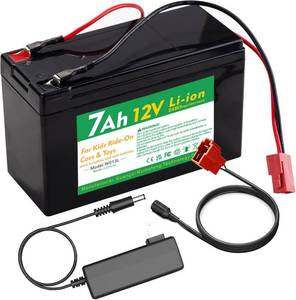 lot 20001 image: UNIKARO 12V 7Ah Li-ion Battery Pack with Charger Replacement for Kids Ride-on Cars
