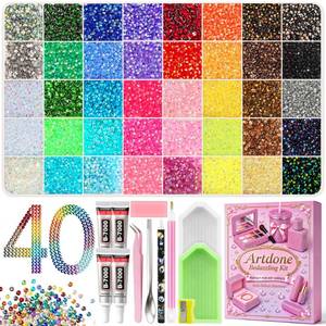 lot 20018 image: Artdone 60000Pcs Resin Rhinestones 3mm Jelly AB