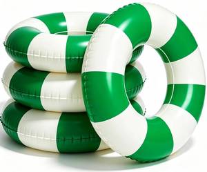 lot 20148 image: 4PCS Floats for Adults Rings Striped Pool Float Large Swim Ring for Adults,30 Inch Classic Striped Teens Adult Inner Tubes Summer Beach Bachelorette Party (Q-Green Striped)