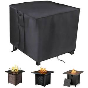 lot 20168 image: Saking Fire Pit Cover Square Gas Fire Pit Table Cover 28X28 inch