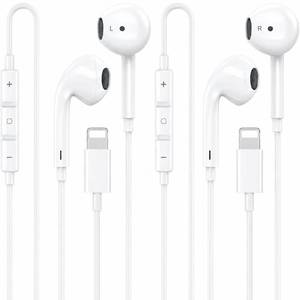 lot 20176 image: Apple MFi Certified Lightning Earbuds for iPhone, 2-Pack Wired Headphones