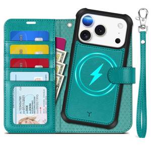 lot 20178 image: TUCCH 2-in-1 Removable Wallet Case for iPhone 18 Pro17 Pro (6.3), Cyan