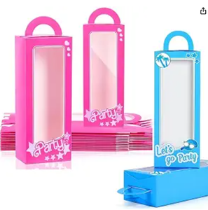 lot 2433 image: CAPUFIB 12PCS PinkBlue Party Favor Boxes Blue Doll Gift Boxes Bachelorette Birthday Party Decoration Goodie Bag Candy Boxes for Girls and boys Birthd