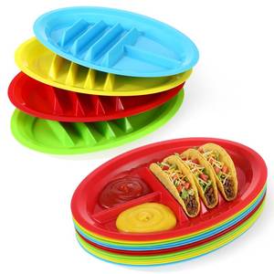 lot 1005 image: 12-Pack Reusable Taco Holder Plates