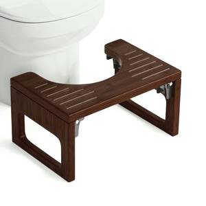 lot 1283 image: AmazerBath Bamboo Toilet Stool 8.5 Inches Collapsible