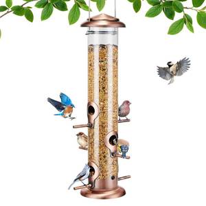 lot 1299 image: Kingsyard 15 Metal Tube Bird Feeder with 6 Ports