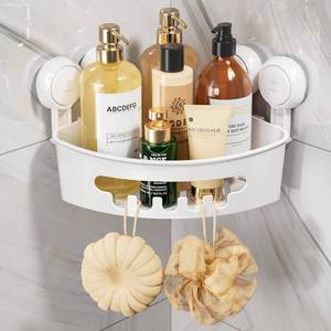 lot 1304 image: TAILI Corner Shower Caddy with Suction Cups, White