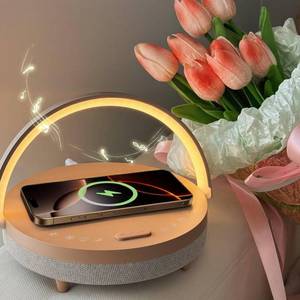 lot 1307 image: Vivilumens 6-in-1 Bedside Lamp with Wireless Charger