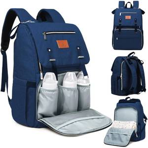 lot 1314 image: KeaBabies Explorer Diaper Bag Backpack Navy Blue