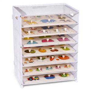 lot 1316 image: Daphilly 8-Tier Wooden Puzzle Organizer Rack