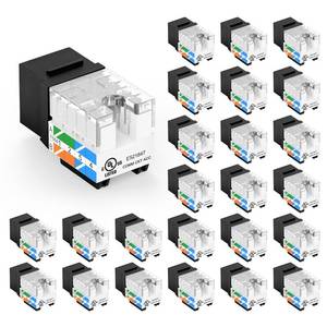 lot 2023 image: VCE UL Listed Cat6 Keystone Jacks 10Gbps 25-Pack, Black