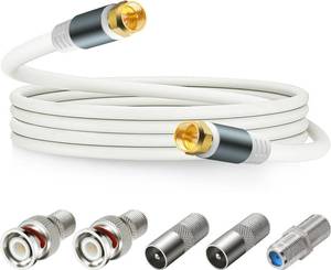 lot 2054 image: SAISN RG6 Coaxial Cable with F Type Adapter, 16 Feet