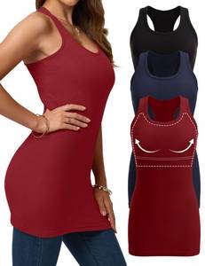 lot 2057 image: Missclub 3-Pack Shelf Bra Tank Tops Extra Long M