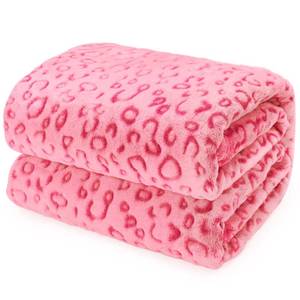 lot 2083 image: ZHIKU Pink Cheetah Print Microfiber Throw Blanket