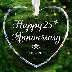 lot 2117 image: 25th Anniversary Heart Glass Ornament