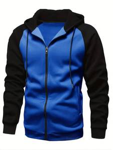 lot 2126 image: Mens Color Block Zip Up Hoodie, X-Large