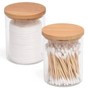 lot 2143 image: Glass Q-Tip Holder Dispenser 2-Pack