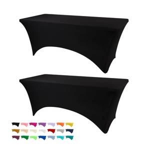 lot 2144 image: BDDC 6ft Black Stretch Spandex Fitted Tablecloth