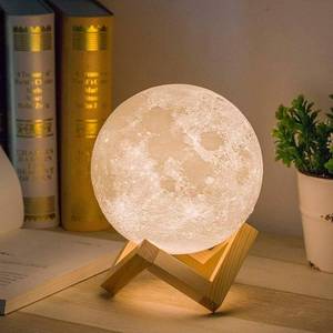 lot 9238 image: Mydethun Moon Lamp 3D Night Light - Gifts for Mom, Women & Kids, 5.9 Table Decor wWooden Base, Proposal Decororation wTouch-Dimmable & USB Rechargeable, Dual-Color WhiteWarm Yellow