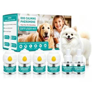 lot 9242 image: Flovintrek Dog Pheromone Calming Diffuser Kit �� 10-Pack (4 Plugs  6 Refills, 48mL Each), 180-Day Stress Relief for Dogs, Helps Reduce Anxiety, Barking, Separation, Thunderstorm & Travel Stress