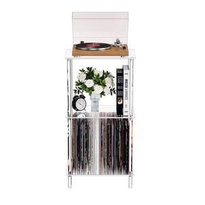 lot 9251 image: Bkemiy Clear Acrylic Side Table, 15.7 L x 11.8 W x 30.7 H, 3-Tier End Table for Living Room, Small Modern Bedside Tables Nightstand for Bedroom, Home Decor Accent Table