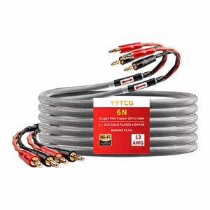lot 9253 image: YYTCG HiFi 6N OFC Speaker Cable with Banana Plugs for Audiophile 9.84ft3m