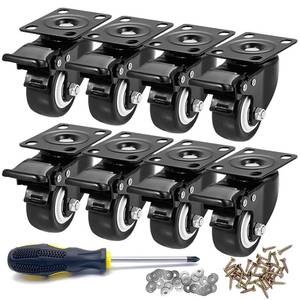 lot 9262 image: CLOATFET 2 Swivel Casters Set of 8, Heavy Duty Locking Casters with Brakes